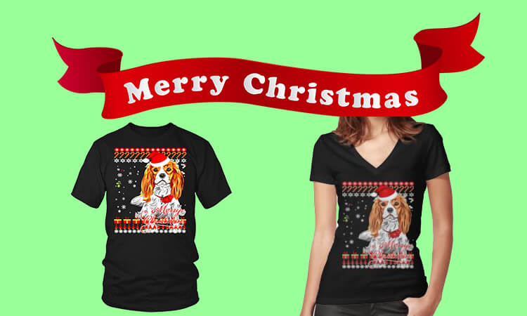 Cavalier King Charles spaniel T-shirts Christmas