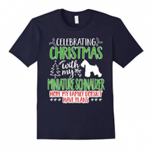 Celebrating-Christmas-With-Miniature-Schnauzer-Dog-T-Shirt