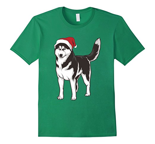 Husky Dog Christmas Hat T-Shirt