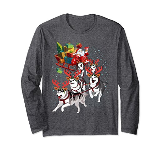 Siberian Husky Christmas long sleeve Tshirt