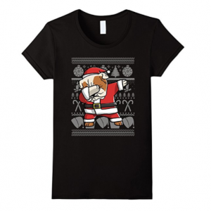 Dabbing-English-Bulldog-Dog-Ugly-Christmas-T-Shirt