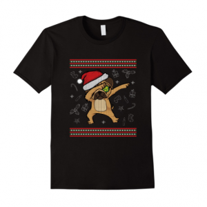 Dabbing Pug Christmas T Shirt