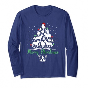 French Bulldog Merry Christmas Long Sleeve Tee Shirt