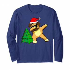 Merry Christmas Pug Dog Dabbing Dance Long Sleeve T shirt